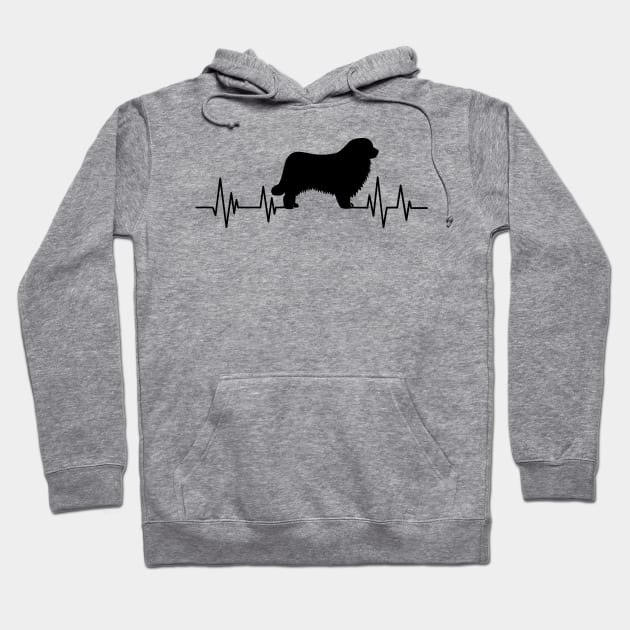 Newfoundland Heartbeat dog Heartbeat Newfoundland Silhouette Hoodie by mezy